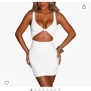 White Body Con Dress (M) -only worn once!